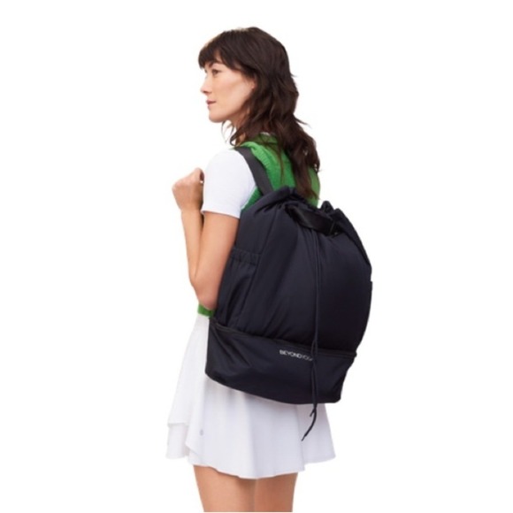 Beyond Yoga Handbags - Beyond Yoga Black Convertible Backpack Tote Bag with Shoe Compartment